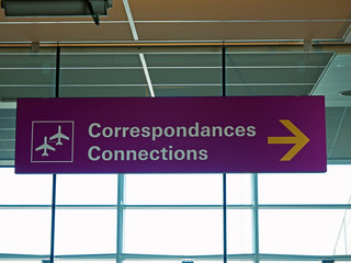 Connections sign, airport