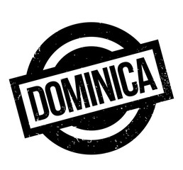 Dominica rubber stamp. Grunge design with dust scratches. Effects can be easily removed for a clean, crisp look. Color is easily changed.