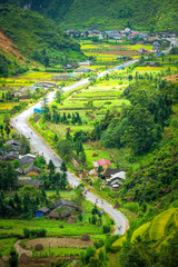 Beautiful rice terraced amazing landscape in the during trip HA GIANG, VIETNAM. The travel destination of Vietnam adventure tour and beautiful scenery and lovely people in HA GIANG, Northern VIETNAM.