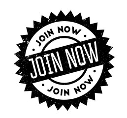Join Now rubber stamp. Grunge design with dust scratches. Effects can be easily removed for a clean, crisp look. Color is easily changed.