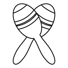 Mexican maracas icon , outline style