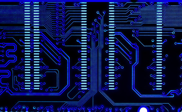 close up the computer electronic circuit board line