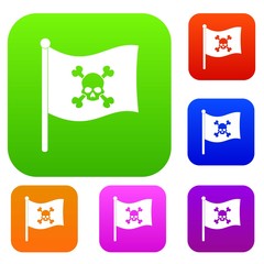Pirate flag set color collection
