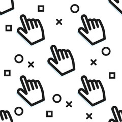 Clickbait. Cursors of the hand press the button. Digital Marketing