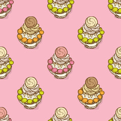 pattern ice cream hand drawing graphic background