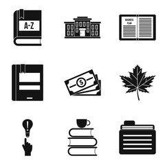 Researcher icons set, simple style
