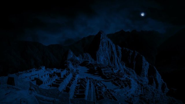 Machu Picchu Ancient Ruins At Night