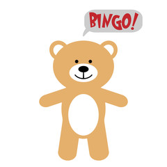 Toy bear with text BINGO!