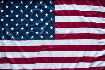 American flag wrinkled