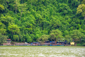 Tourist port Ba Be Lake Nation Park is famous travel destination in Vietnam during the trip of HA GIANG, Vietnam.