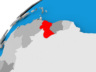 Fototapeta premium Map of Guyana in red