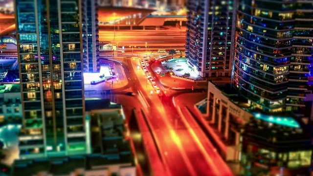 Dubai traffic at night