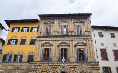 Ancient buildings in the historic district of Florence