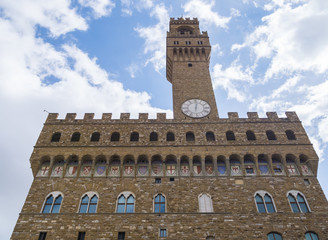 Fototapeta na wymiar Famous Palazzo Vecchio in Florence - the Vecchio Palace in the historic city center