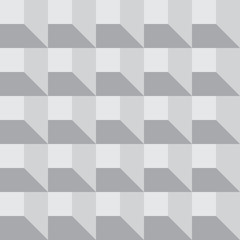 Seamless 3D geometric pattern tile with illusion of boxes and pop out prism