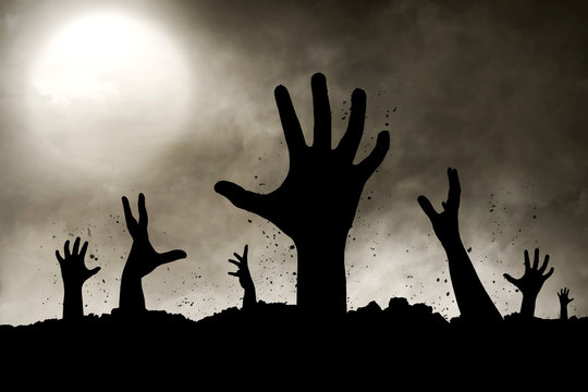 Zombies hand silhouette