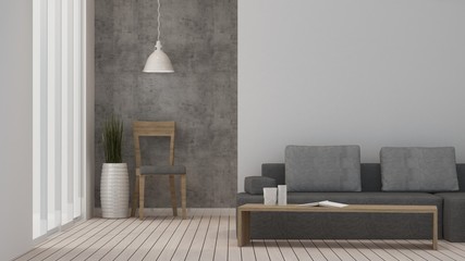 Relax space interior minimal and wall decoration empty in apartment- 3D rendering