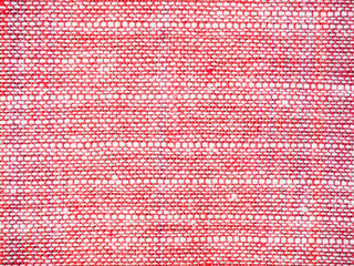 Close up red and white fabric pattern background.