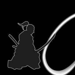 A Japanese Samurai Swinging the Katana