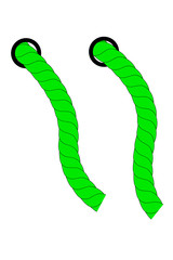 Green Rope out from hole, Isolated on White