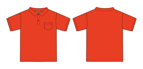 Illustration of Polo shirt (red)