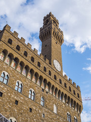 Fototapeta premium Florence Italy historic town hall called Palazzo Vecchio in the main city square