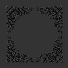 Abstract decorative 3d floral frame. Vector Illustration