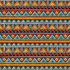 Tribal seamless pattern. African print. Colorful abstract background. Hand drawn vector illustration EPS 10. - 172033865