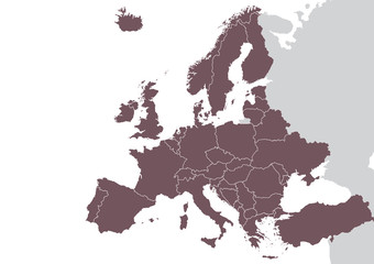 Naklejka premium Europe detailed map