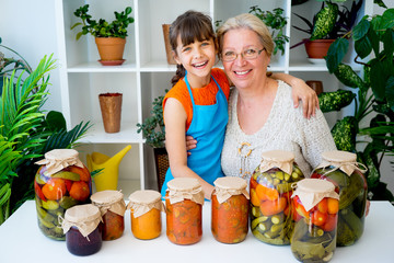 Grandmother and grandaughter