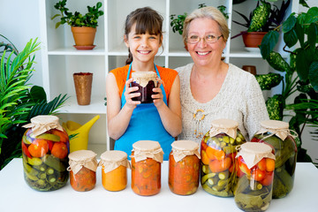 Grandmother and grandaughter