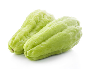 Chayote on white background.