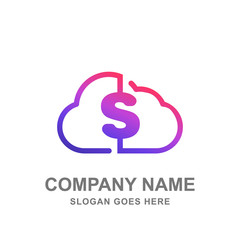 Obraz premium Money Saving Bank Dollar Logo Vector Icon