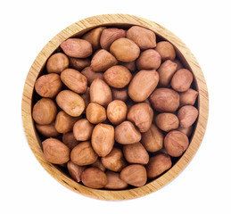 .Peanuts in a wooden bowl