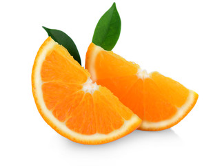 Orange fruit. Orang slice isolate on white
