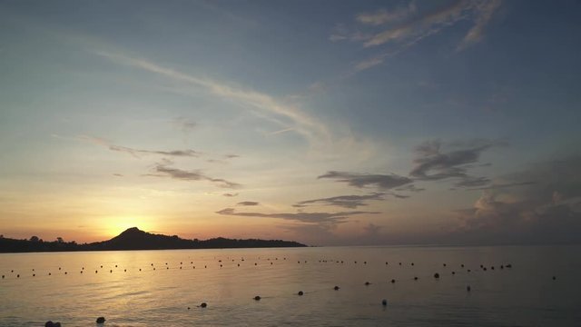 Sunrise at tropical Lamai Beach in Koh Samui Island, Thailand stock footage video