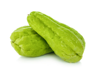 Chayote on white background.