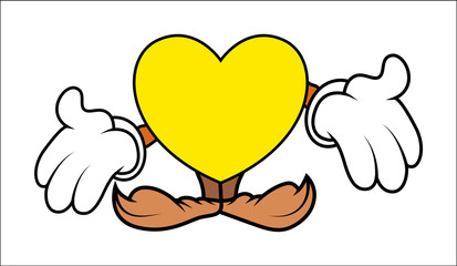 Cartoon Heart Showing Empty Hands - clip-art vector illustration