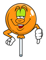 Cartoon Balloon Showing Thumb Down
