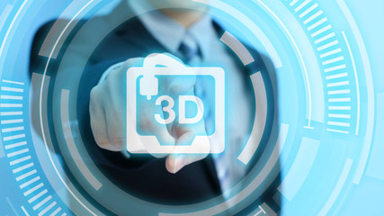 man touch 3d print icon