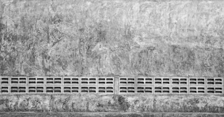Concrete walls with ventilator, black and white scene