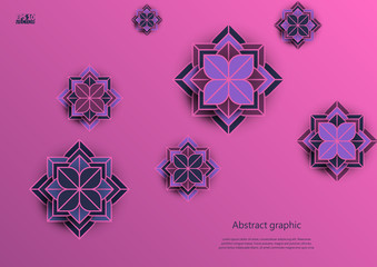 Fototapeta premium Abstract background with geometric flower. Eps10 Vector illustration.