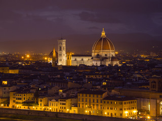 Fototapeta premium Panoramic view over the city of Florence from Michelangelo Square called Piazzale Michelangelo