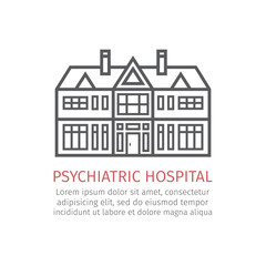 Psychiatric hospital. Vector icon