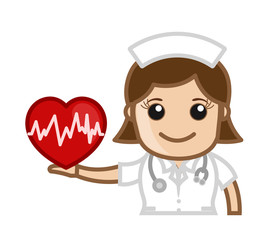 Female Heart Doctor - clip-art vector illustration
