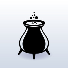 cauldron icon on white