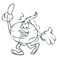 Laughing Cartoon Onion Vector Drawing