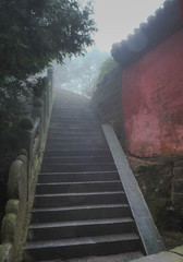 The stairs at the Wudang mountains. Hubei China