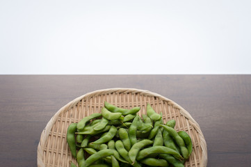 Japan pigeon pea or Edamame or Soybeans with center area for typography