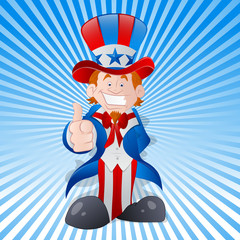 Happy Uncle Sam Showing Thumbs Up